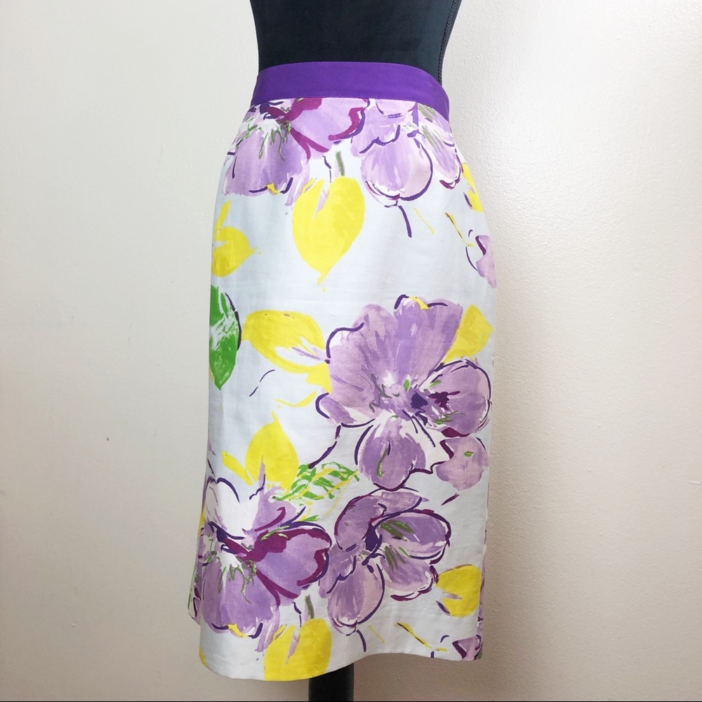 Kate Spade Silk/Cotton Pencil Skirt Floral Size 10